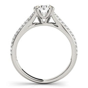 Bids.com 14k White Gold Double Prong Multirow Band Diamond Engagement Ring (1 1/8 cttw) Rings