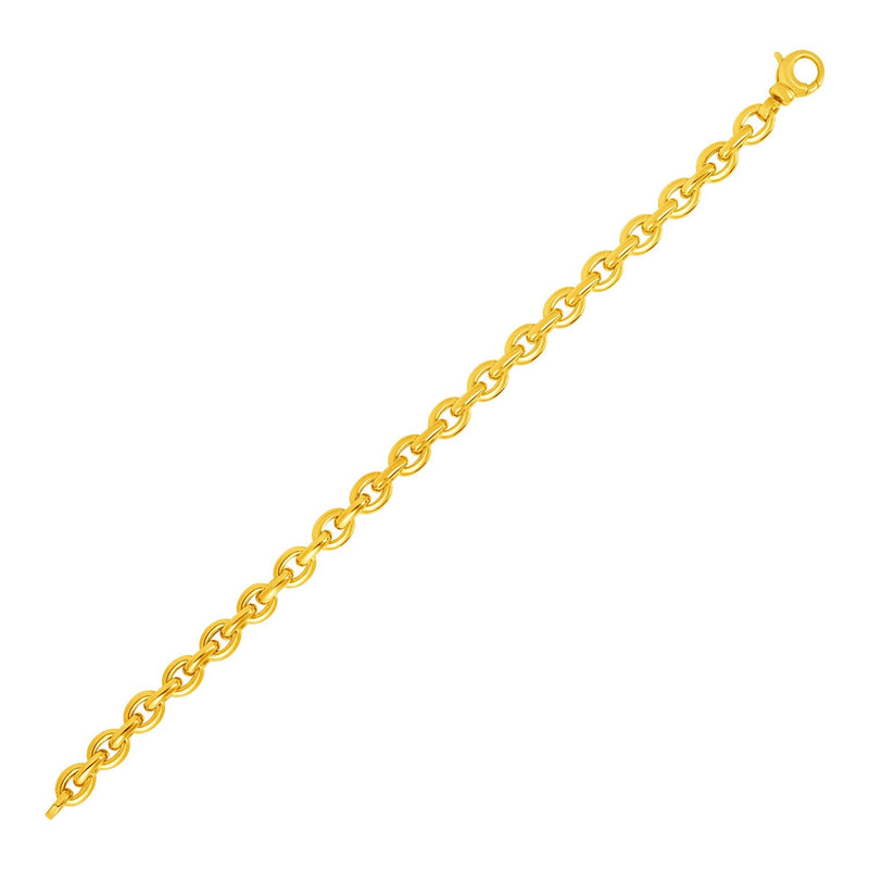 Bids.com 14k Yellow Gold Polished Oval Link Bracelet Bracelets