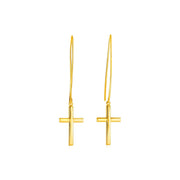 Bids.com 14k Yellow Gold Dangle Cross Earrings Earrings