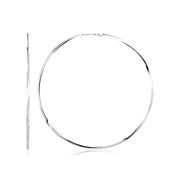 Bids.com Sterling Silver Large Polished Round Hoop Earrings Earrings