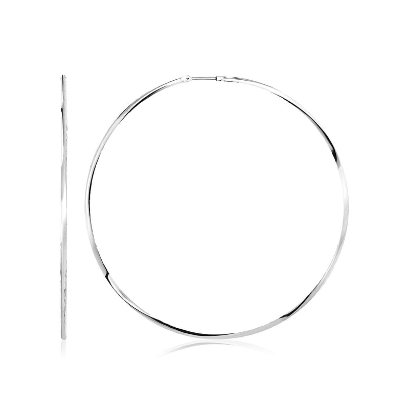 Bids.com Sterling Silver Large Polished Round Hoop Earrings Earrings