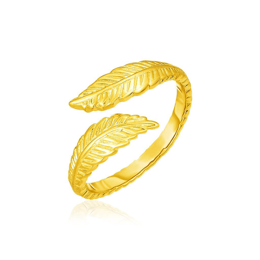 Bids.com 14k Yellow Gold Bypass Style Toe Ring with Leaves Rings