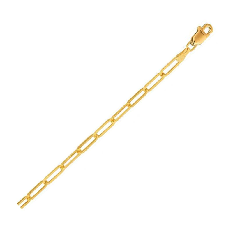 Bids.com 14K Yellow Gold Lite Paperclip Anklet (3.2mm) Accessories