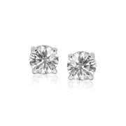 Bids.com 14k White Gold 8.0mm Round CZ Stud Earrings Earrings
