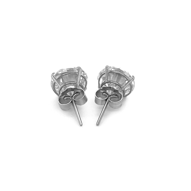 Bids.com 14k White Gold 8.0mm Round CZ Stud Earrings Earrings