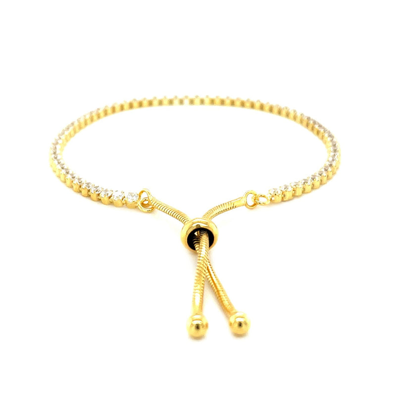 Bids.com Adjustable Tennis Style Bracelet with Cubic Zirconia in Sterling Silver Bracelets