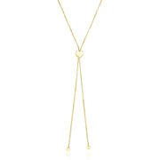Bids.com 14k Yellow Gold Adjustable Heart Style Lariat Necklace Necklaces