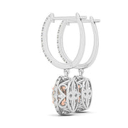 Bids.com 14k White And Rose Gold Drop Diamond Earrings with a Halo Design (3/4 cttw) Earrings