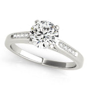 Bids.com 14k White Gold Single Row Diamond Engagement Ring (1 cttw) Rings