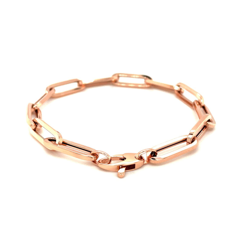 Bids.com 14K Rose Gold Extra Wide Paperclip Chain Bracelet Bracelets