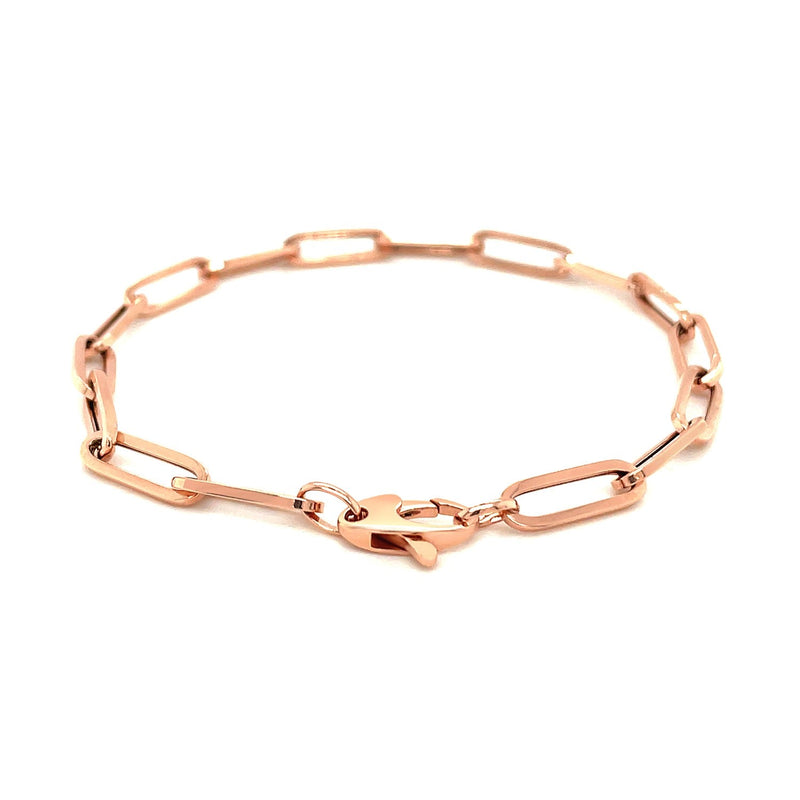 Bids.com 14K Rose Gold Extra Wide Paperclip Chain Bracelet Bracelets