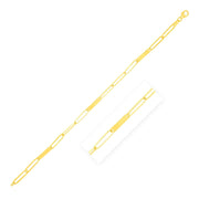 Bids.com 14k Yellow Gold 7 inch Alternating Paperclip Chain Link and Gold Bar Bracelet Bracelets