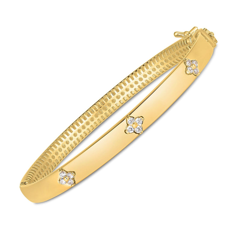 Bids.com 14k Yellow Gold Trilogy Diamond Bangle (5.40 mm) Bracelets