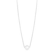 Bids.com 14k White Gold Pearl Solitaire Necklace Necklaces