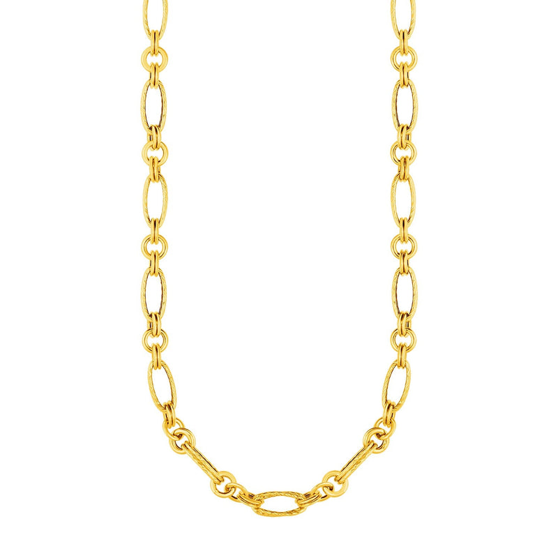 Bids.com 14k Yellow Gold Twisted and Polished Link Necklace Necklaces