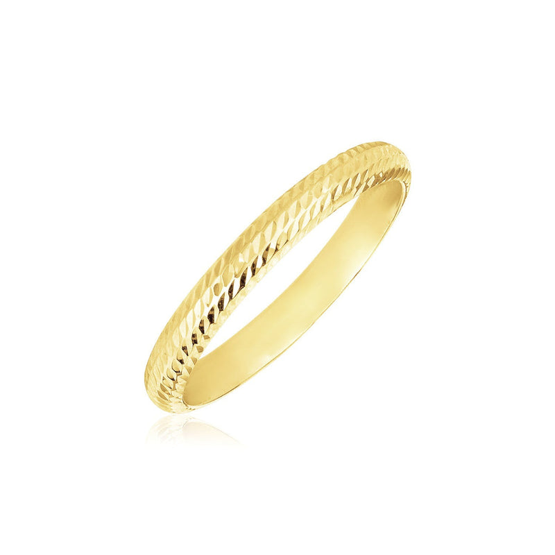 Bids.com 14k Yellow Gold Textured Comfort Fit Wedding Band Rings