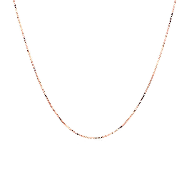 Bids.com 14k Rose Gold Classic Box Chain 0.4mm Necklaces