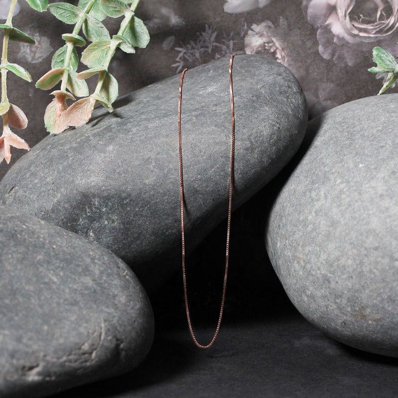Bids.com 14k Rose Gold Classic Box Chain 0.4mm Necklaces