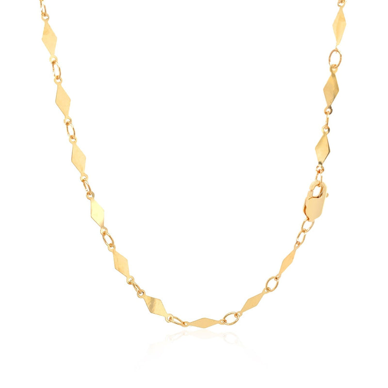 Bids.com 14K Yellow Gold Polished Diamond Motif Chain (3.0mm) Necklaces