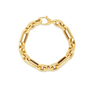 Bids.com 14k Yellow Gold Italian Alternating Paperclip Oval Links Bracelet (9.30 mm) Bracelets