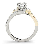 Bids.com 14k White And Yellow Gold Round Bypass Diamond Engagement Ring (1 1/2 cttw) Rings