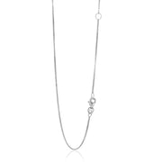 Bids.com 14k White Gold Adjustable Box Chain 0.8mm Necklaces