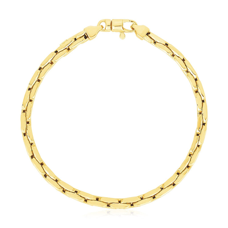 Bids.com 14k Yellow Gold High Polish Compressed Cable Link Bracelet Bracelets
