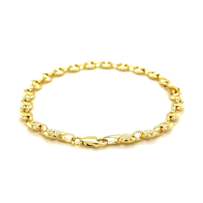 Bids.com 4.7mm 14k Yellow Gold Puffed Mariner Anklet Accessories