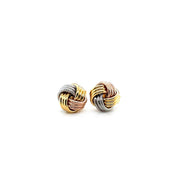 Bids.com Love Knot Post Earrings in 14k Tri Color Gold Earrings