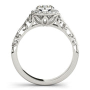 Bids.com 14k White Gold Halo Antique Style Round Diamond Engagement Ring (5/8 cttw) Rings