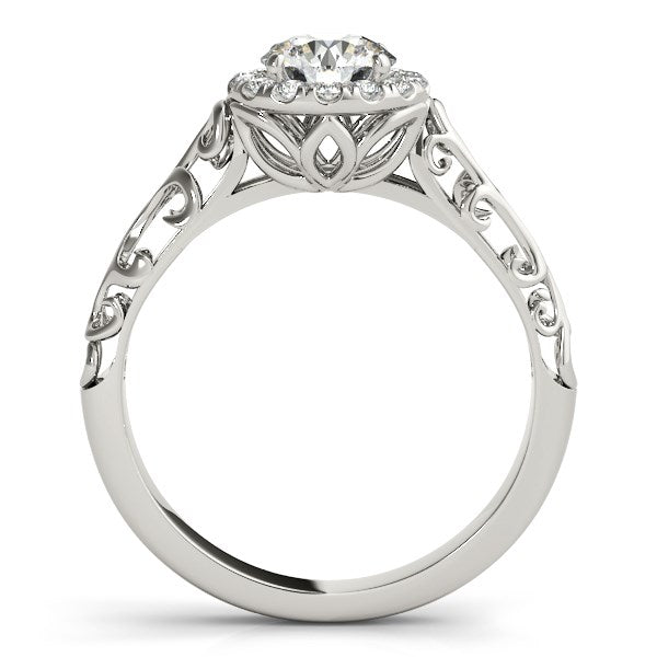 Bids.com 14k White Gold Halo Antique Style Round Diamond Engagement Ring (5/8 cttw) Rings