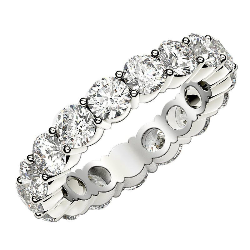 Bids.com Round Cut Lab Grown Diamond Eternity Ring in 14k White Gold (3 cttw FG/VS2) Rings