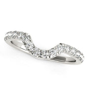 Bids.com 14k White Gold Curved Diamond Wedding Band (3/8 cttw) Rings