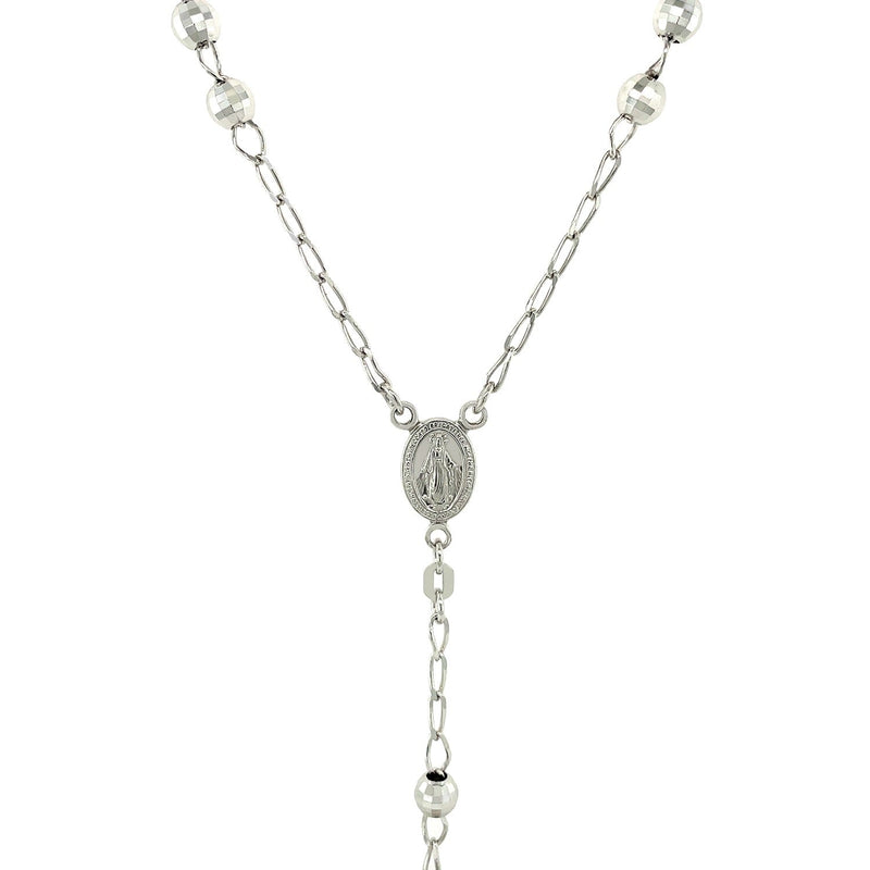 Bids.com Rosary Chain and Large Bead Necklace in Sterling Silver Necklaces