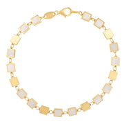 Bids.com 14k Yellow Gold MOP Geometric Mirror Gem Chain Bracelet (5.00 mm) Bracelets