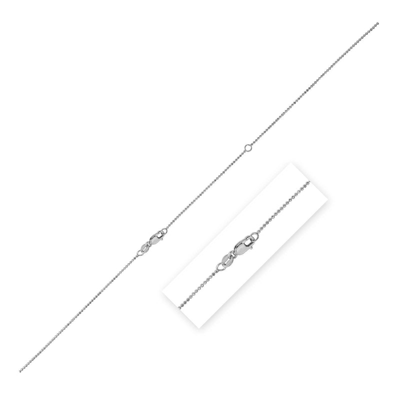 Bids.com Double Extendable Bead Chain in 14k White Gold (1.00 mm) Necklaces