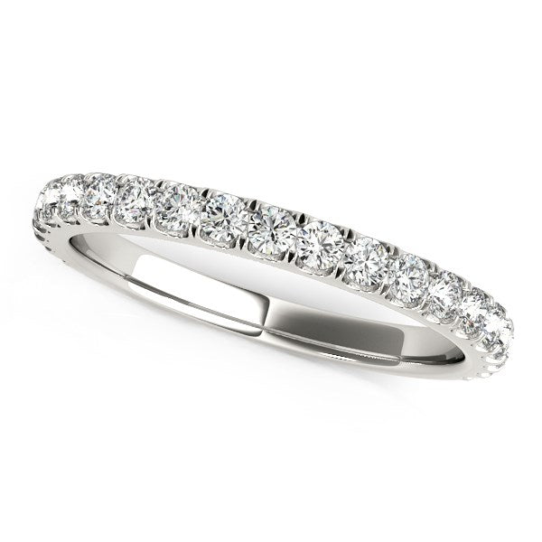 Bids.com 14k White Gold Round Pave Setting Diamond Wedding Band (3/8 cttw) Rings
