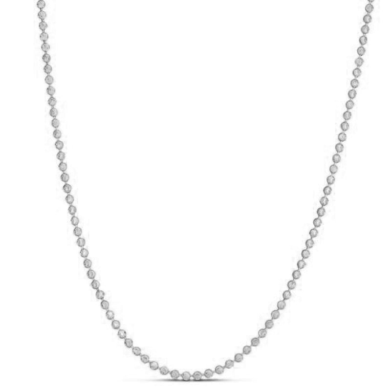 Bids.com Moon Cut Bead Chain in 14k White Gold (2.50 mm) Necklaces