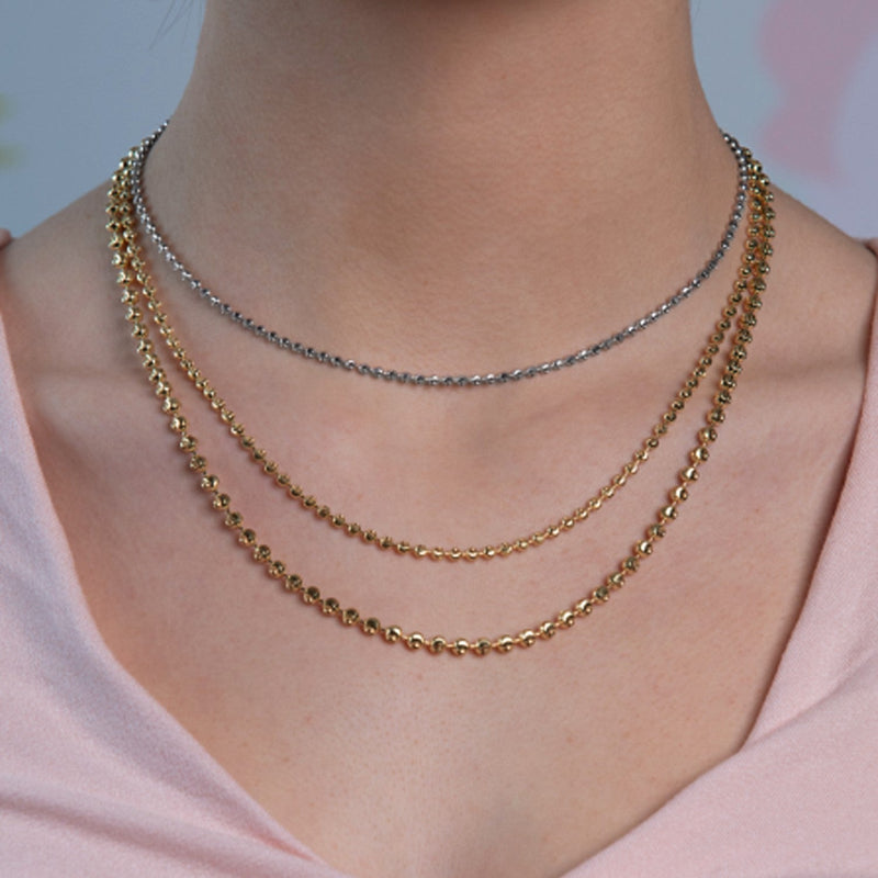Bids.com Moon Cut Bead Chain in 14k White Gold (2.50 mm) Necklaces