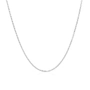 Bids.com 14k White Gold Diamond Cut Cable Link Chain 0.8mm Necklaces