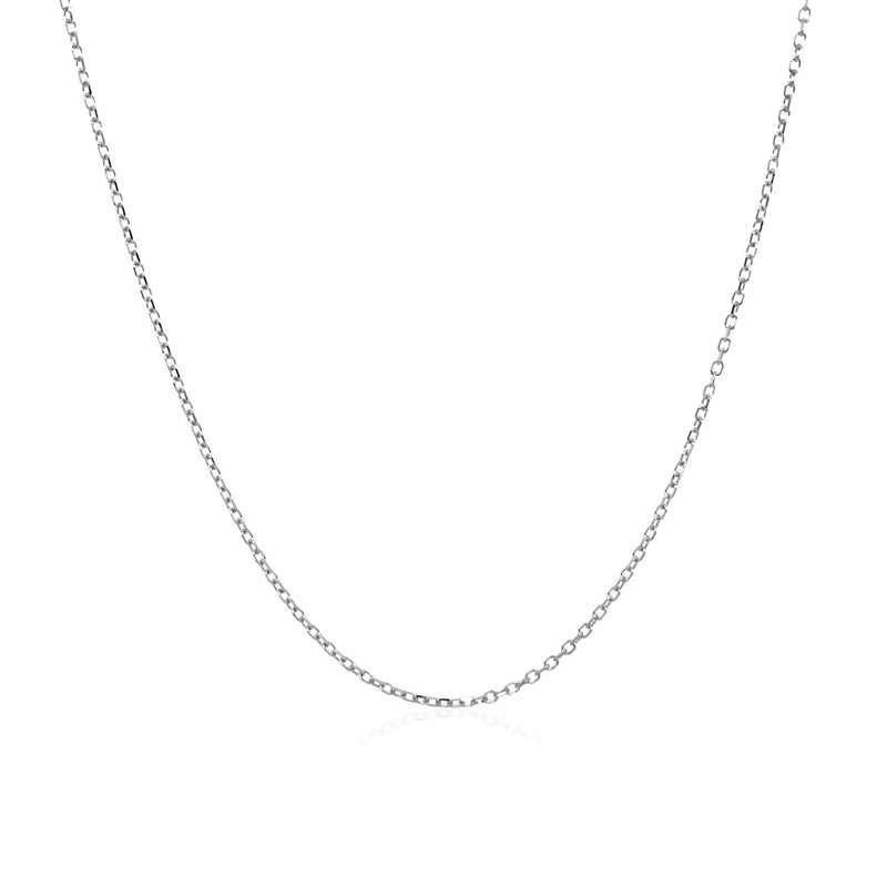 Bids.com 14k White Gold Diamond Cut Cable Link Chain 0.8mm Necklaces