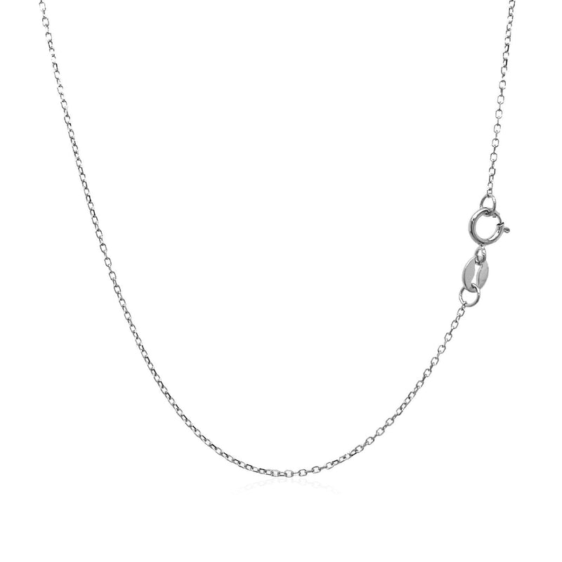 Bids.com 14k White Gold Diamond Cut Cable Link Chain 0.8mm Necklaces