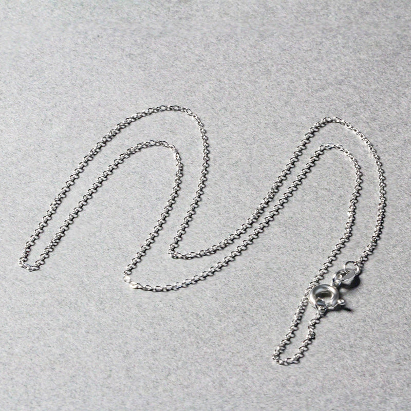 Bids.com 14k White Gold Diamond Cut Cable Link Chain 0.8mm Necklaces