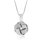 Bids.com Sterling Silver Pendant with a Ridge Textured Love Knot Design Pendants