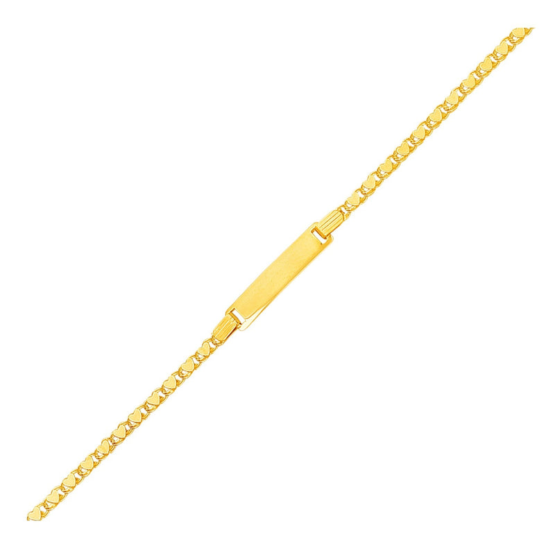 Bids.com 14k Yellow Gold Childrens Heart Link ID Bracelet Bracelets