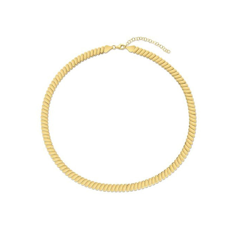 Bids.com 14k Yellow Gold Rib Link Necklace Necklaces