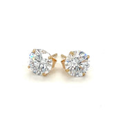 Bids.com 14k Yellow Gold Stud Earrings with White Hue Faceted Cubic Zirconia Earrings