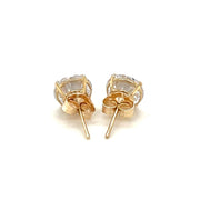 Bids.com 14k Yellow Gold Stud Earrings with White Hue Faceted Cubic Zirconia Earrings