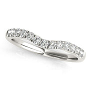 Bids.com 14k White Gold Diamond Curved Design Wedding Band (1/4 cttw) Rings