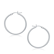 Bids.com 10k White Gold Polished Hoop Earrings (30 mm) Earrings